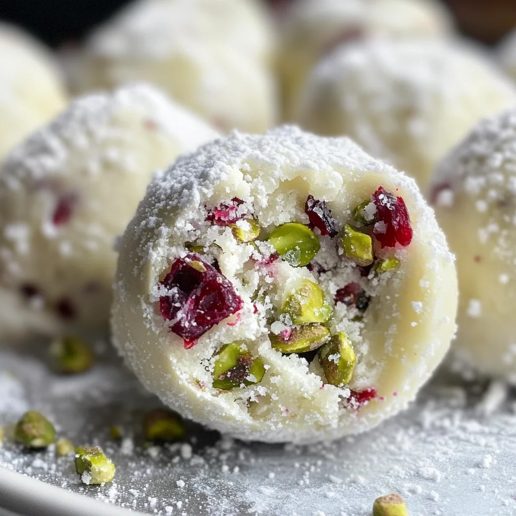 Cranberry Pistachio White Chocolate Truffles