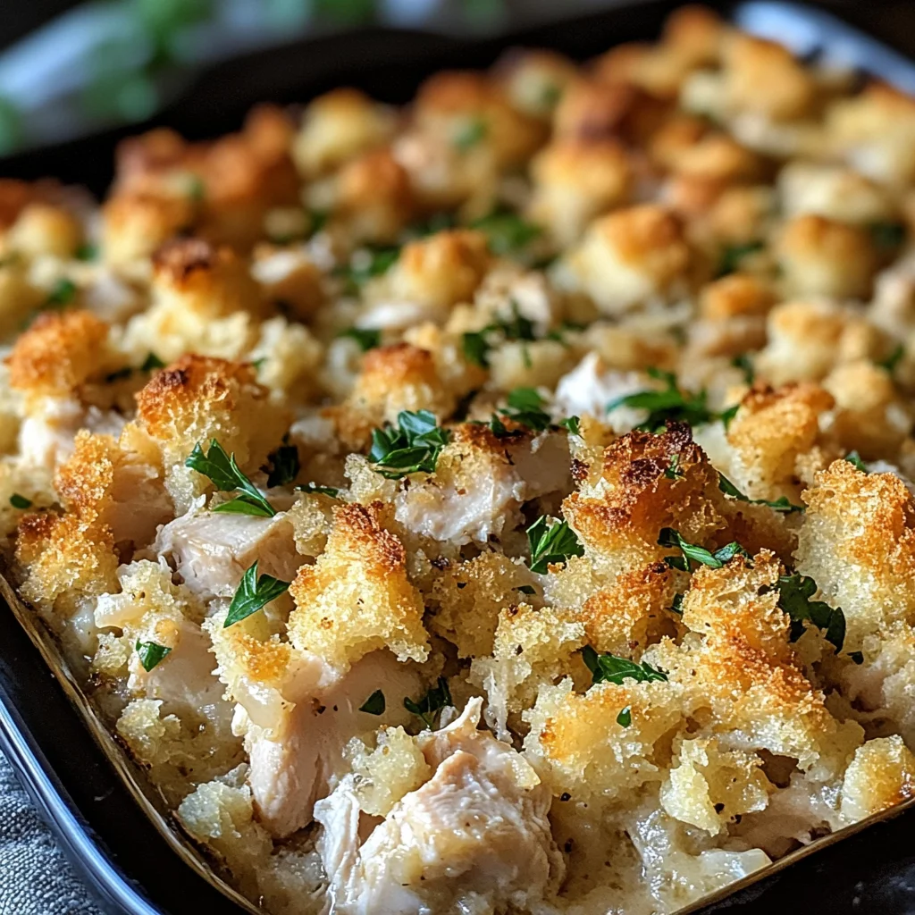 Dollyβs Chicken and Stuffing Casserole