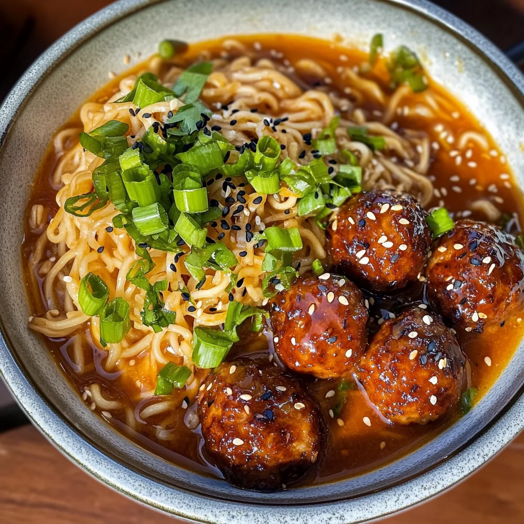 General Tso’s Meatball Ramen