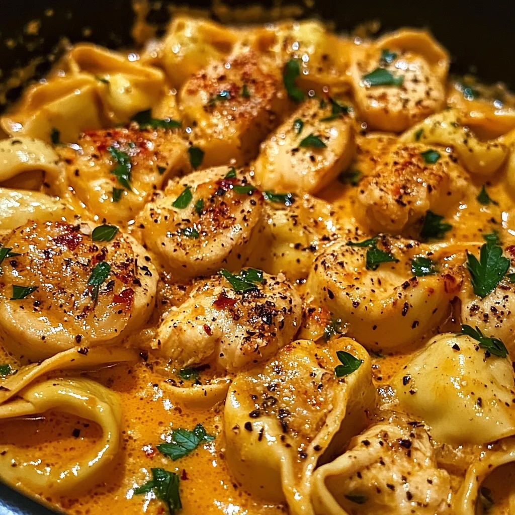 One-Pot Spicy Garlic Butter Chicken Tortellini