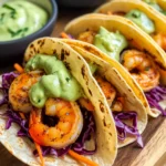 Spicy Shrimp Tacos with Avocado Crema