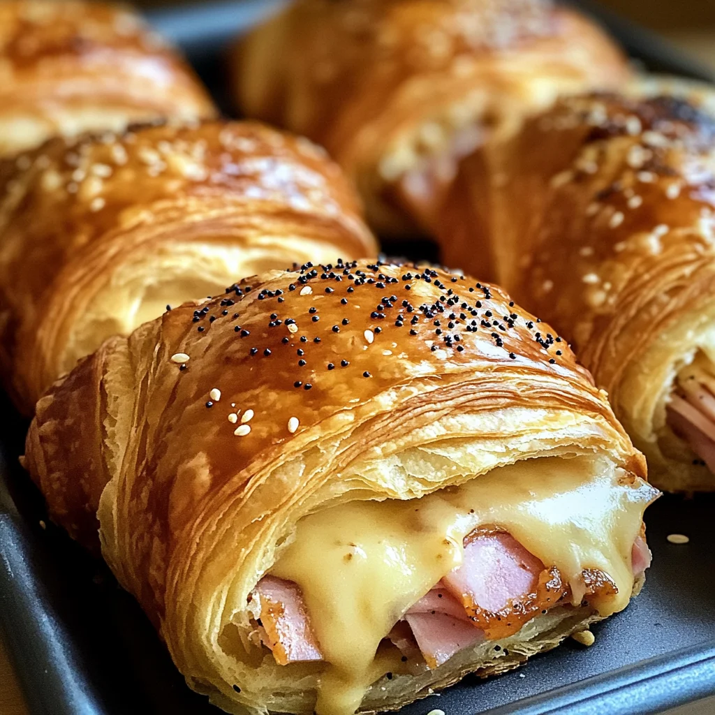 Baked chicken ham and Cheese Croissants