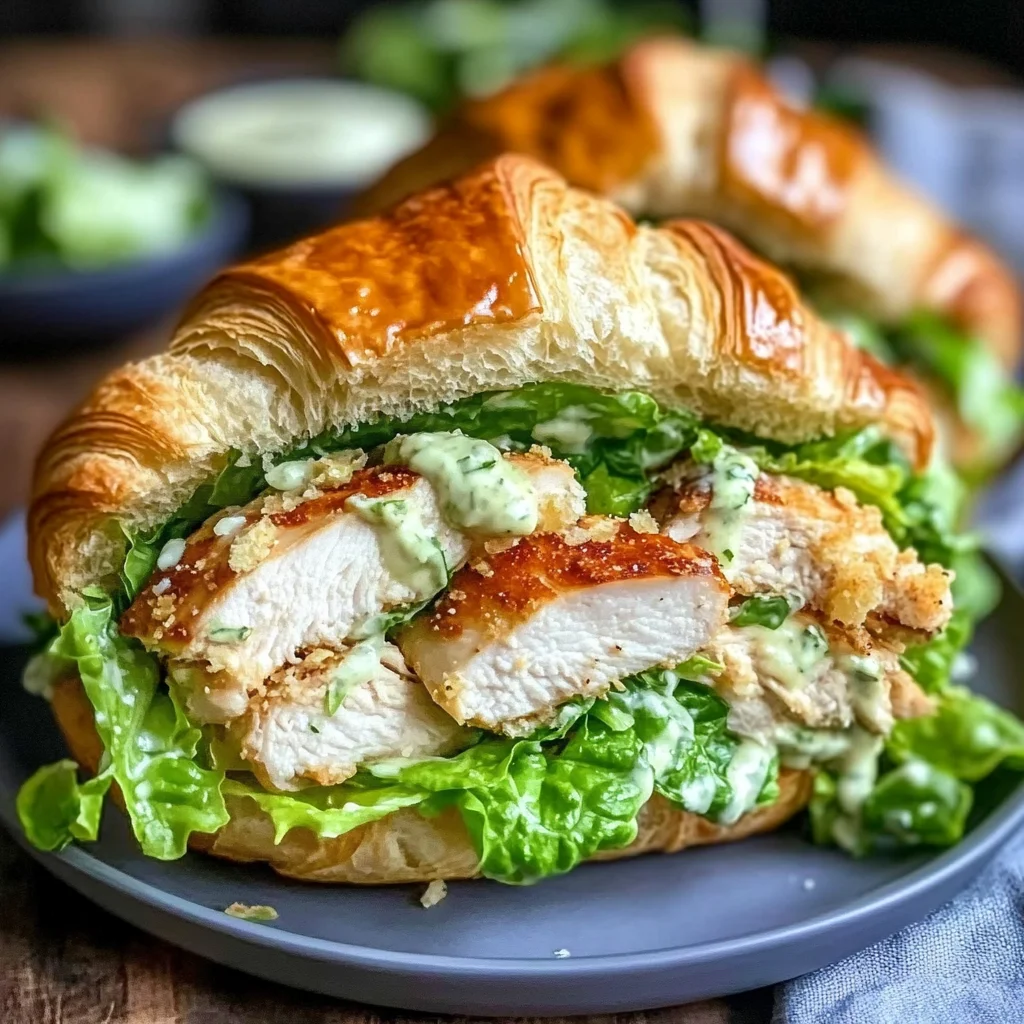 Chicken Caesar Salad Croissant Sandwich