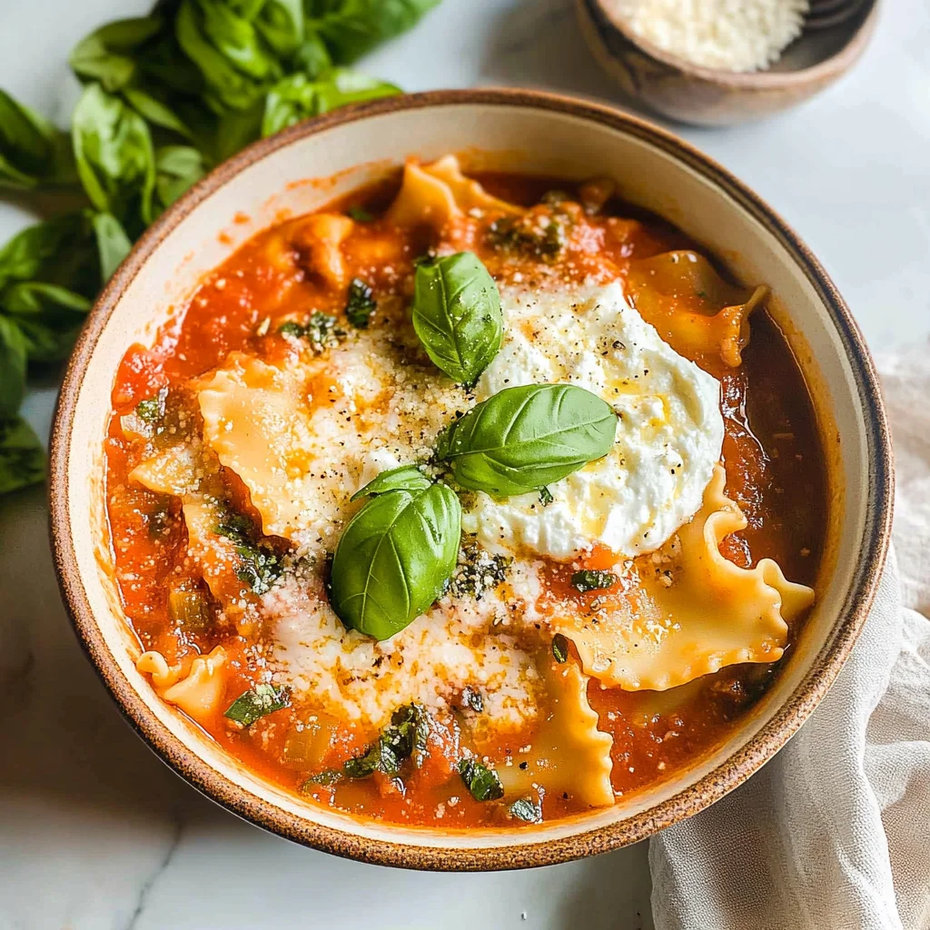 Easy Creamy Lasagna Soup
