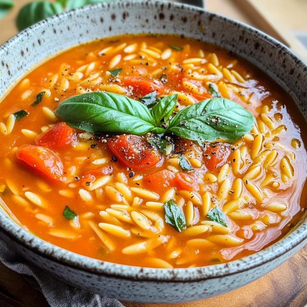 Hearty Tomato Orzo Soup