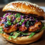 Korean BBQ Chicken Sandwich with Cabbage Slaw