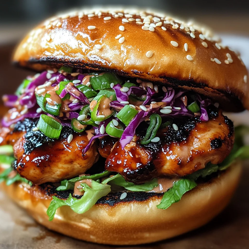 Korean BBQ Chicken Sandwich with Cabbage Slaw