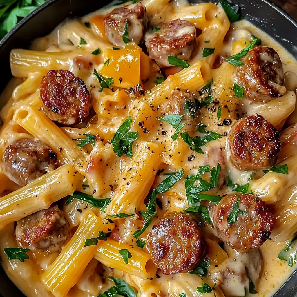 One Pot Creamy Cajun Sausage Pasta (30-Minutes)