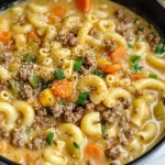 One Pot Macaroni Cheeseburger Soup