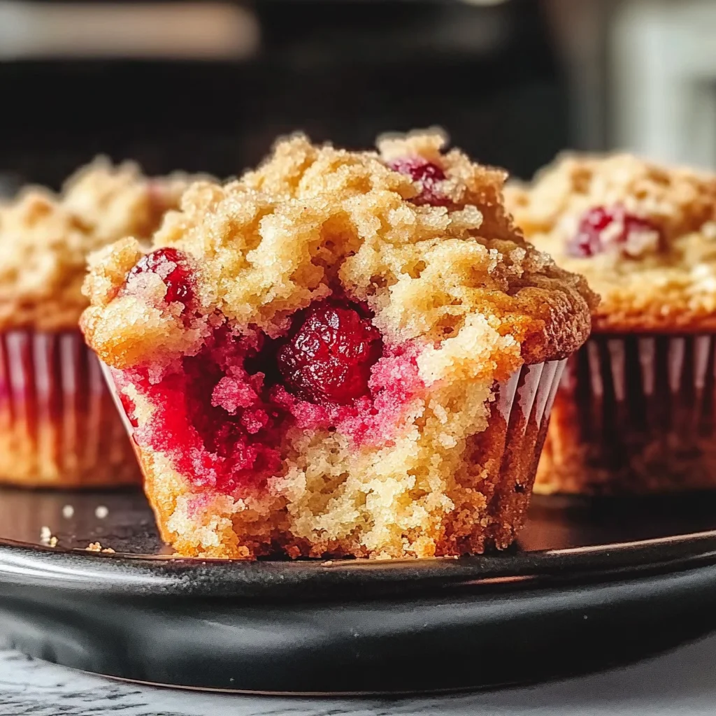 Raspberry Muffins with Crumb Topping