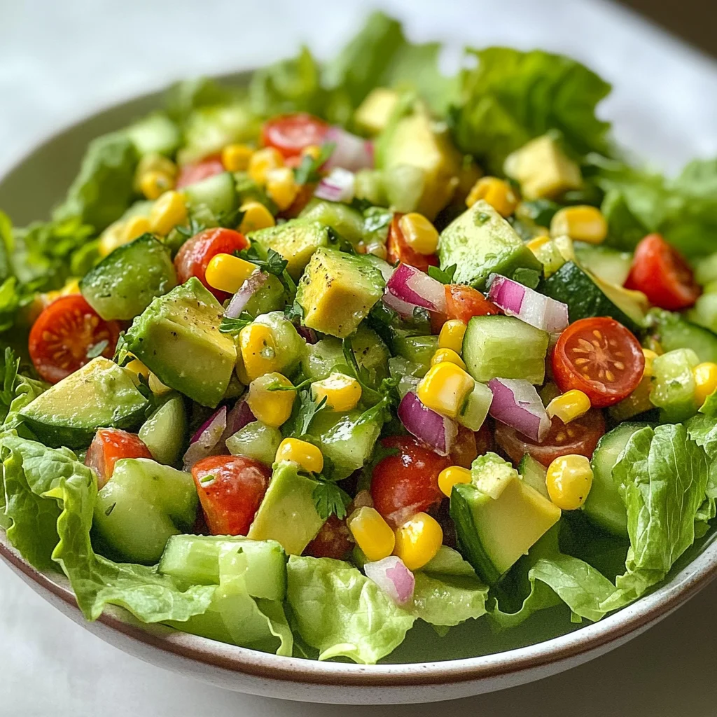 Avocado Salad with Lime Cilantro Dressing