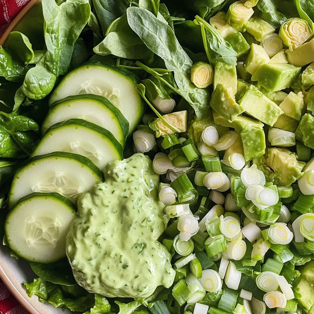 Big Green Salad With Green Dressing