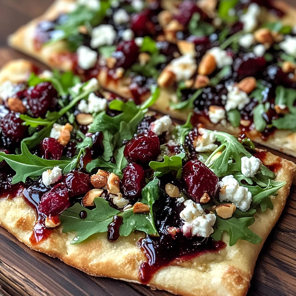 Easy Cranberry Balsamic Flatbread with Goat Cheese & Arugula Magic