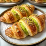 Golden Pistachio Croissants - flirtyfood