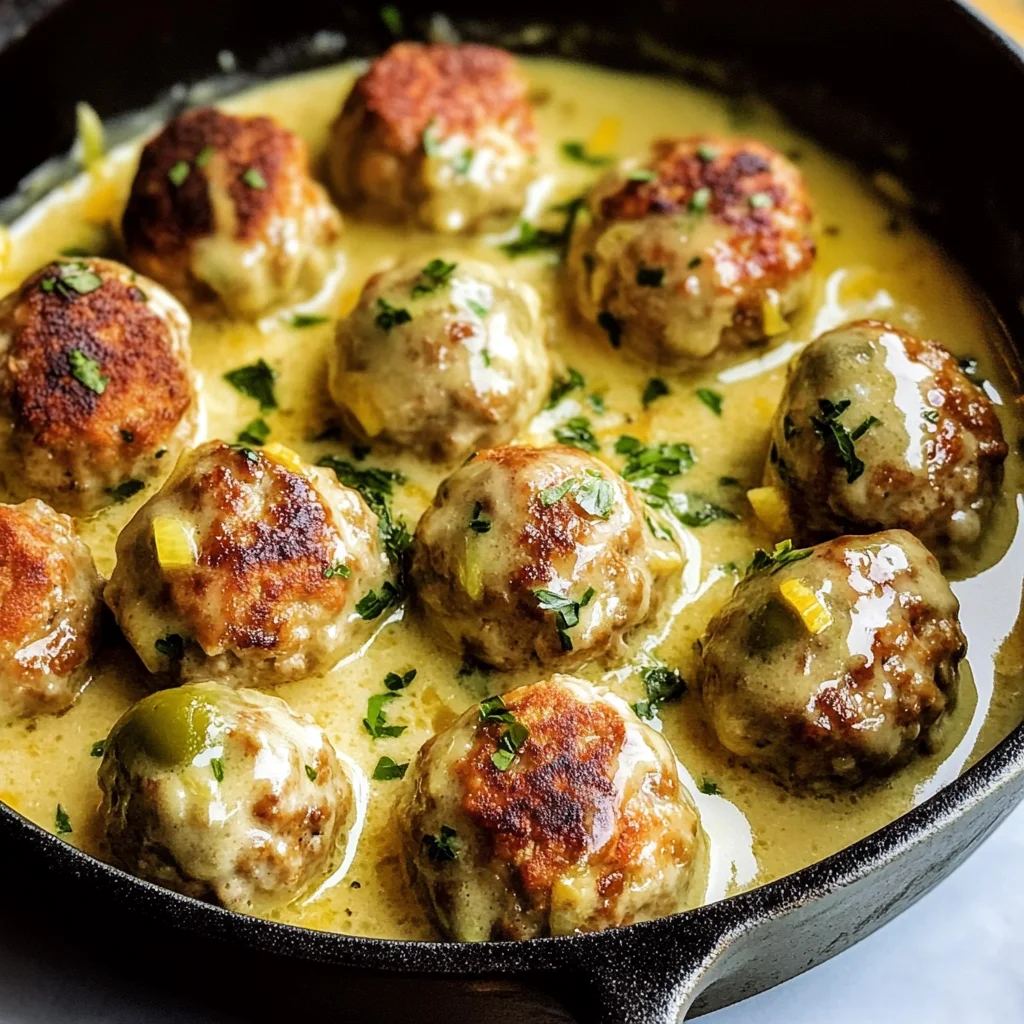 Greek Chicken Meatballs in Lemon Cream Sauce Recipe