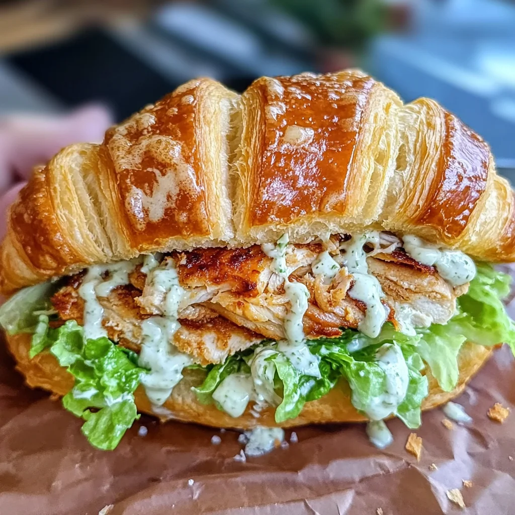 Irresistible Chicken Caesar Croissant Sandwich Recipe