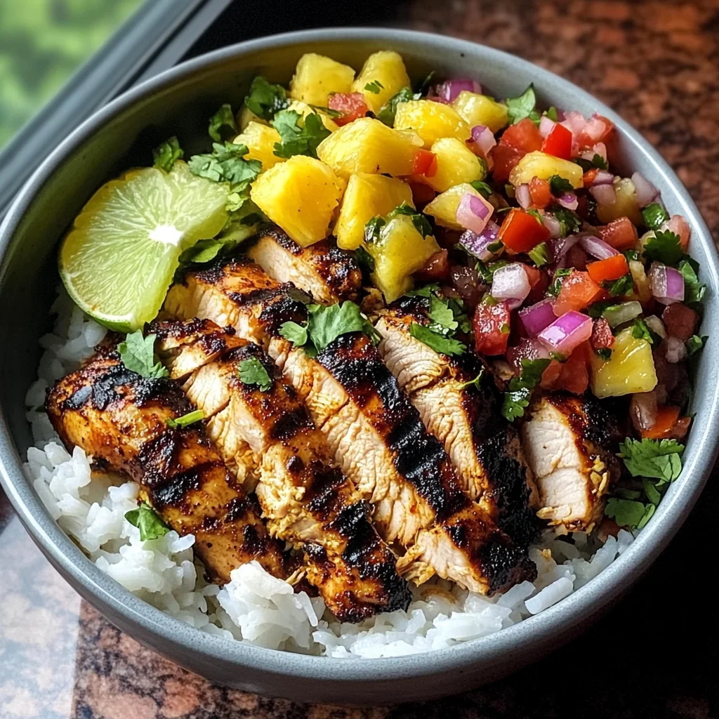 Jerk Chicken Bowl with Pineapple Salsa