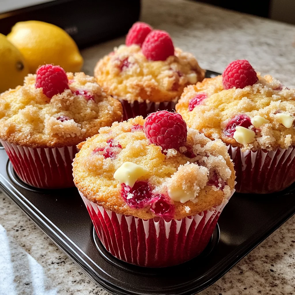 Lemon Raspberry White Chocolate Muffins