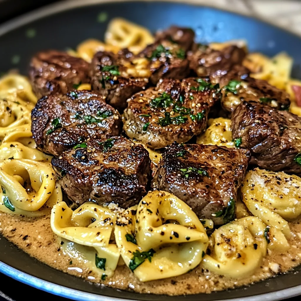 One-Pan Cowboy Butter Tortellini Steak Bites Recipe