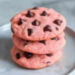 Strawberry Cake Mix Cookies with Chocolate Chips