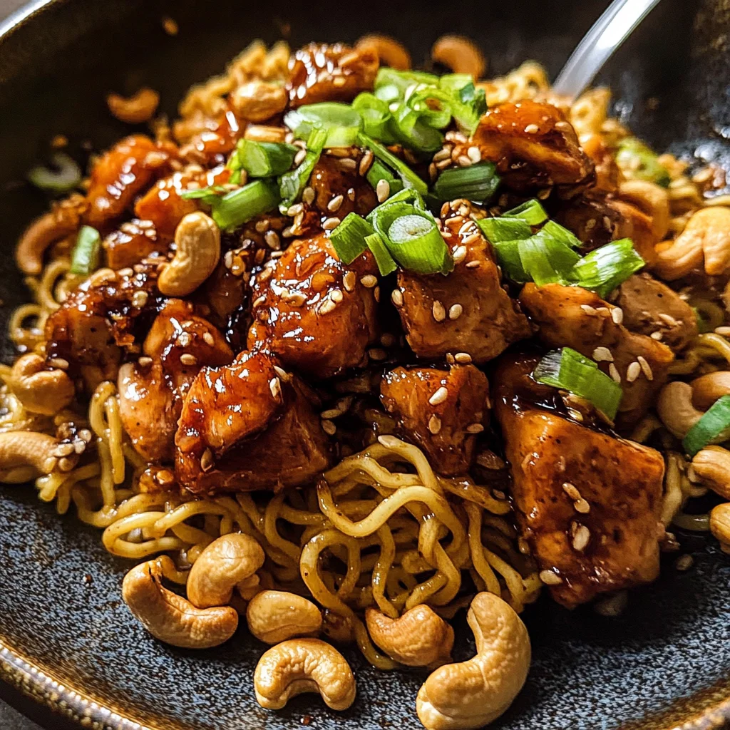 20 Minute Cashew Chicken Noodles