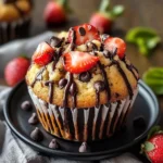 Bakery-Style Strawberry Chocolate Chip Muffins