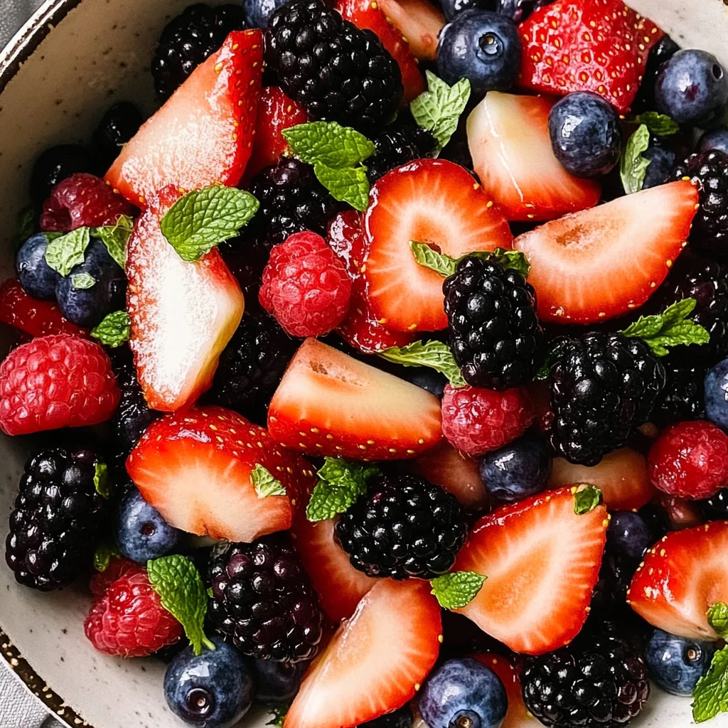 Fresh Berry Salad with Honey and Mint