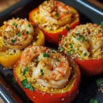 Garlic Butter Shrimp Stuffed Peppers