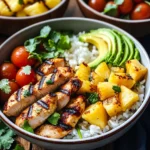 Grilled Chicken and Pineapple Bowls with Coconut Rice Recipe