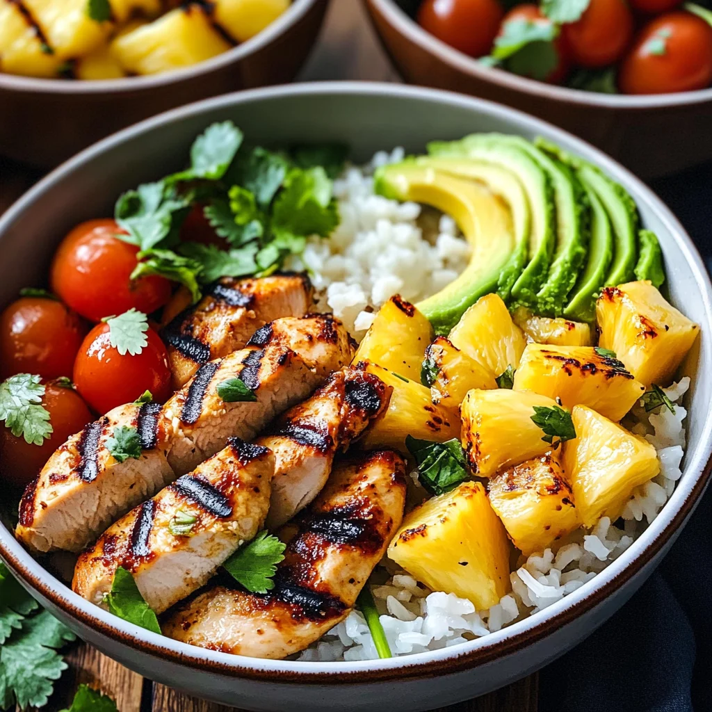 Grilled Chicken and Pineapple Bowls with Coconut Rice Recipe