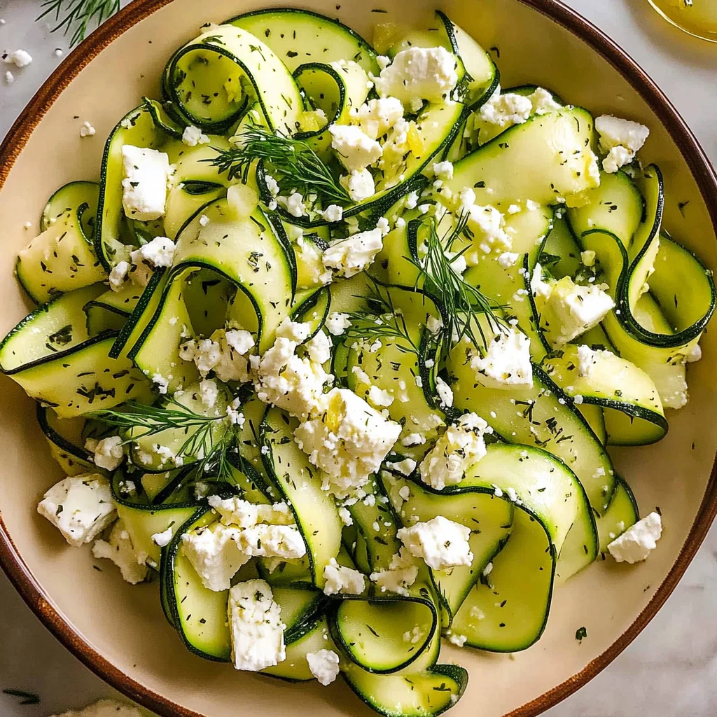 Italian Shaved Zucchini Salad with Feta