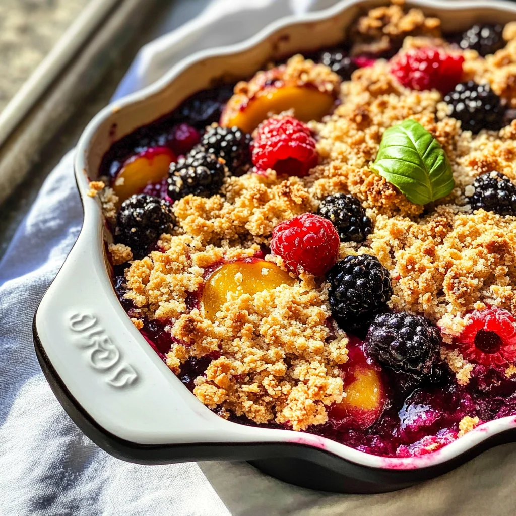 Mixed Fruit and Basil Crisp