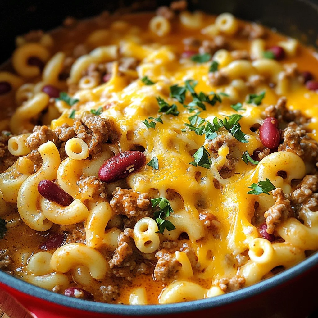 One Pot Chili Mac and Cheese