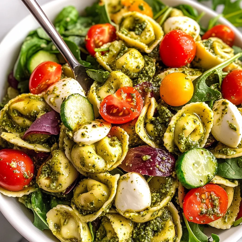 Cold Tortellini Pesto Salad