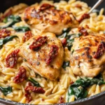 Creamy Sun-Dried Tomato Chicken Orzo Delight!