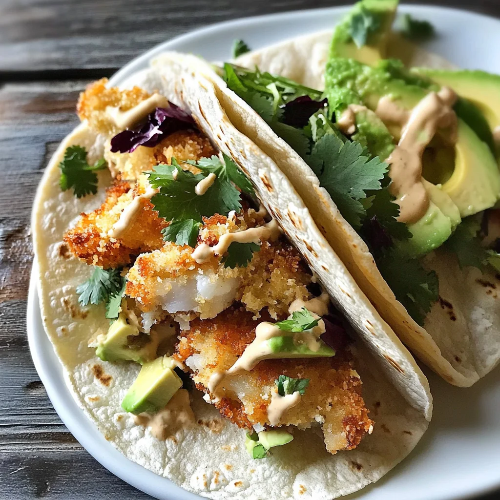 Crispy Panko Fish Tacos with Hoisin Tarter Sauce