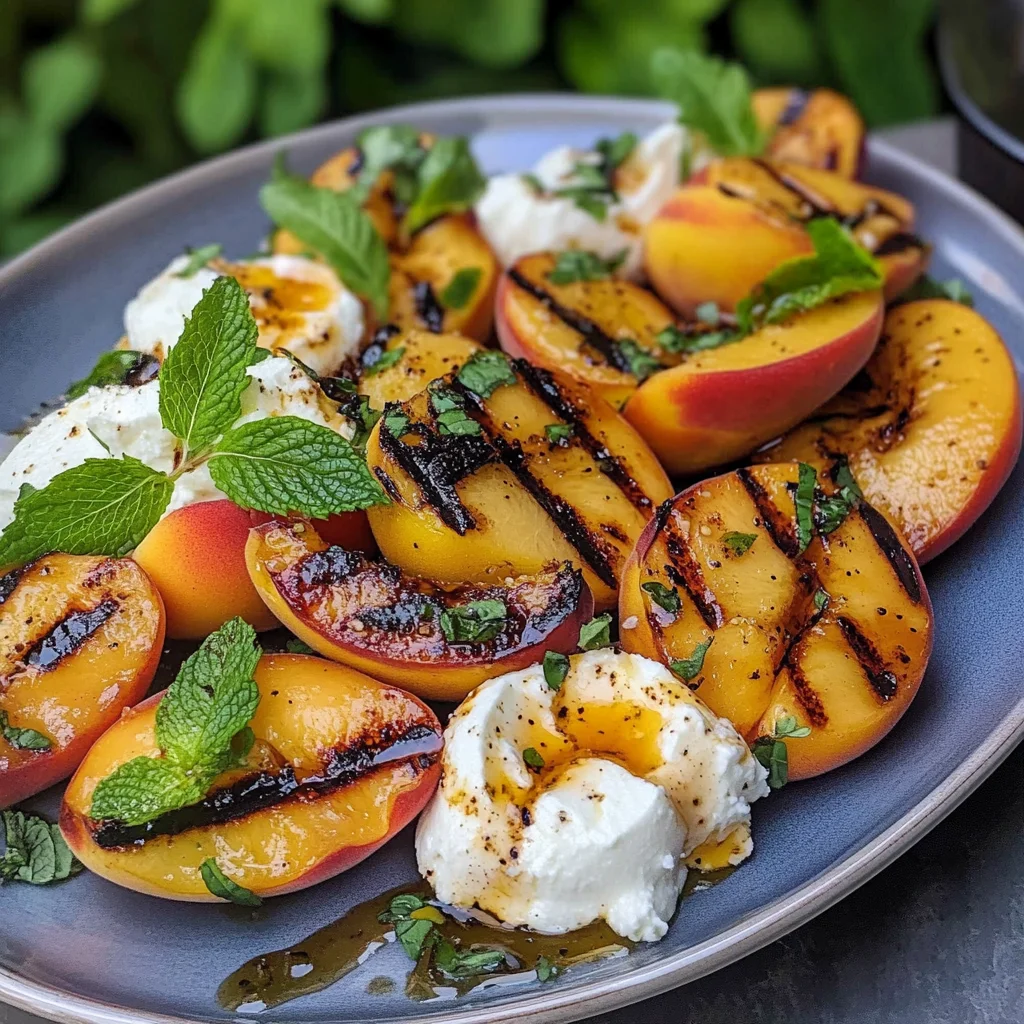Grilled Peach Salad with Whipped Feta