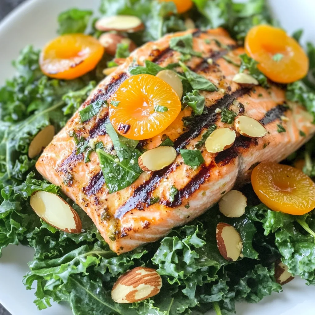 Grilled Salmon Salad with Apricot Dressing