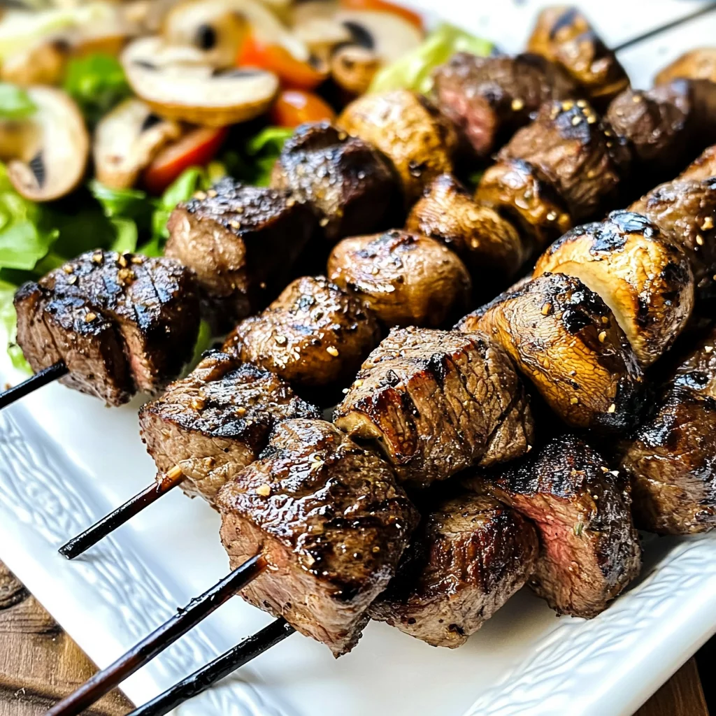 Grilled Steak Kabobs (with Mushrooms)