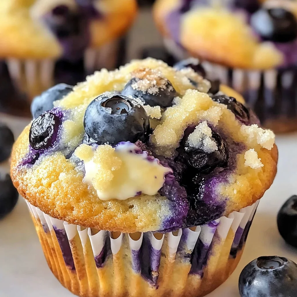 Juicy Blueberry Cream Cheese Muffins