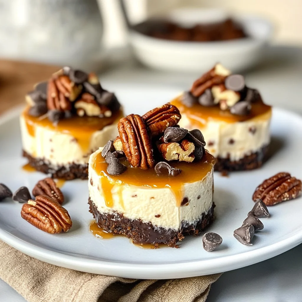 No-Bake Mini Turtle Cheesecakes