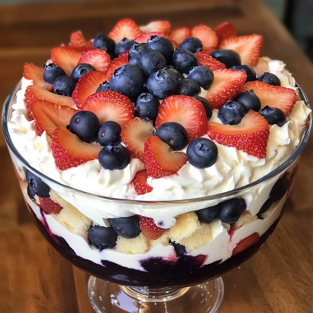No-Bake Strawberry Blueberry Trifle