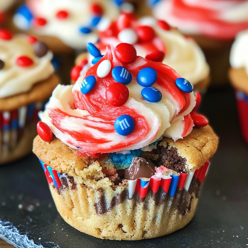 Patriotic Chocolate Chip Cookie Cups