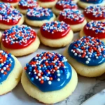 Patriotic Red, White & Blue Thumbprint Cookies