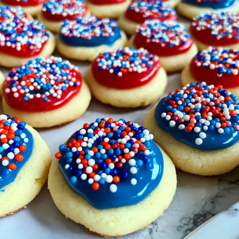 Patriotic Red, White & Blue Thumbprint Cookies
