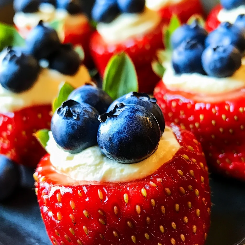 Red White & Blue Stuffed Strawberries
