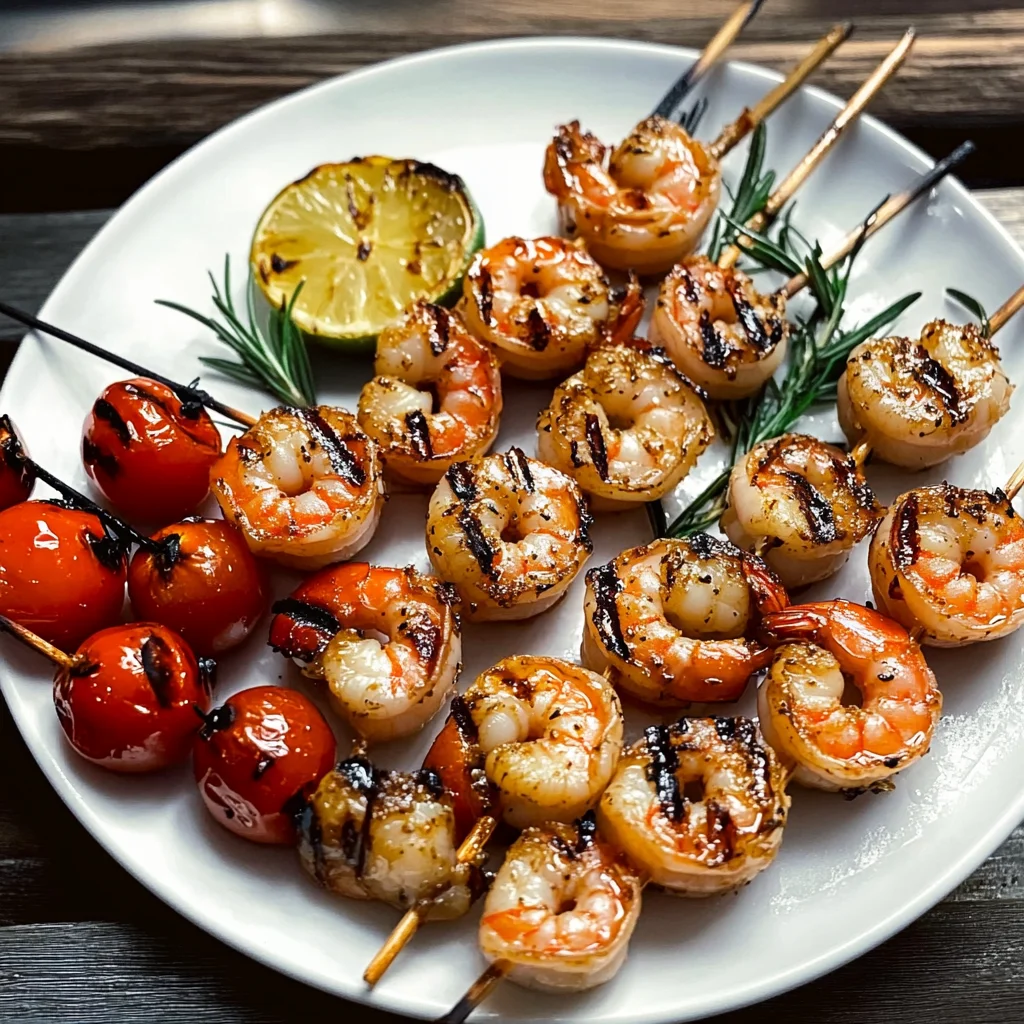 Rosemary Garlic Shrimp and Tomato Kebabs