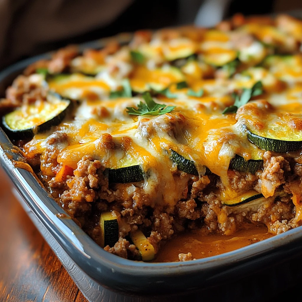 Savory Ground Turkey Zucchini Casserole