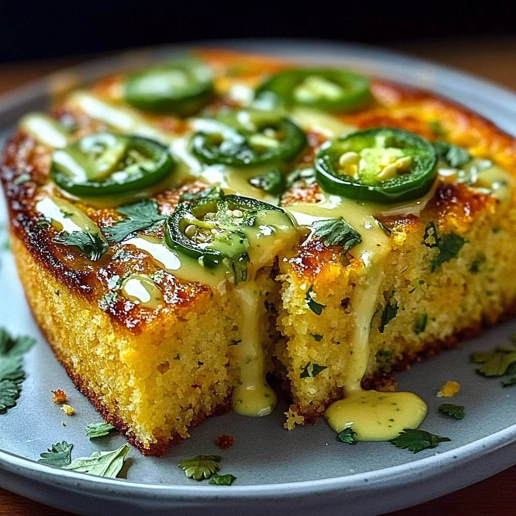 Spicy Sweet Jalapeño Cornbread with Zesty Lime Drizzle