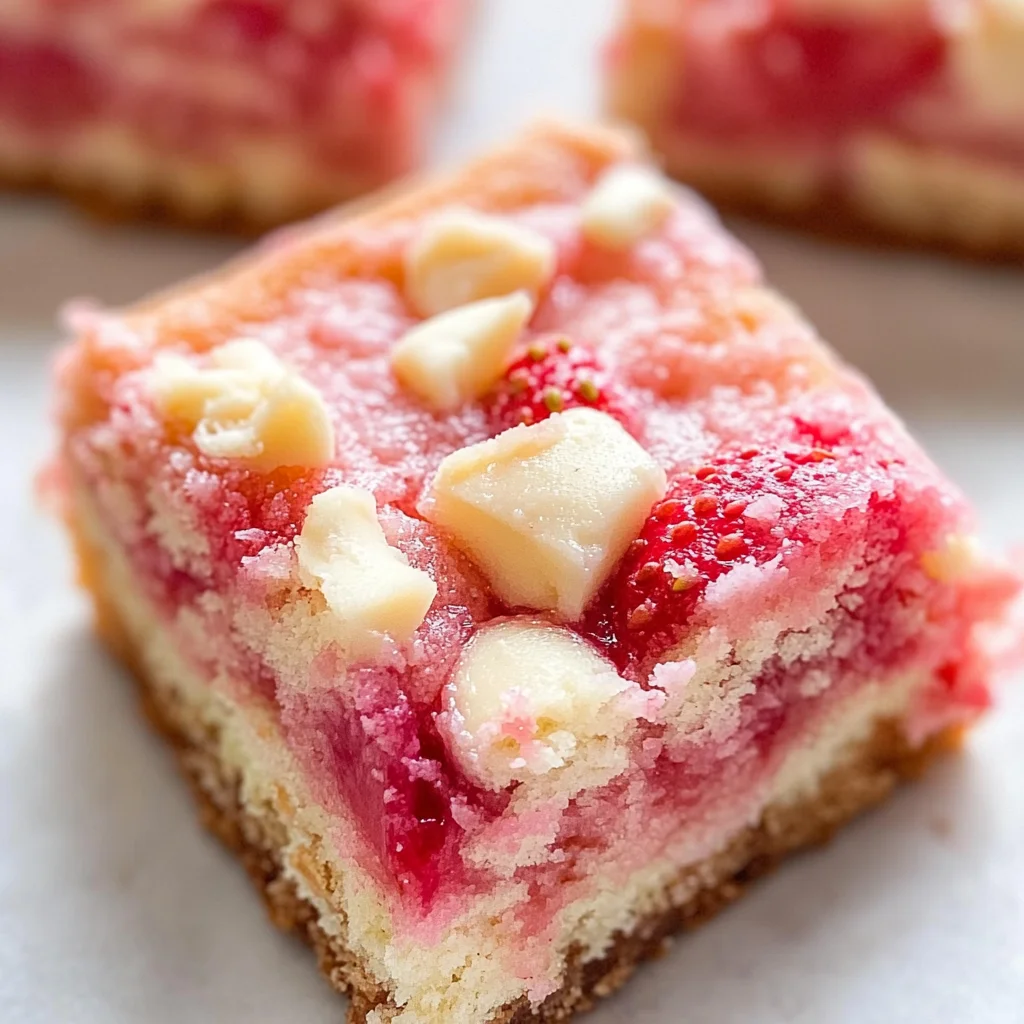 Strawberry White Chocolate Gooey Bars